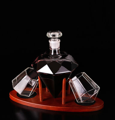 1000ml Diamond Glass Wine Decanter Bottle Lightweight For Red Wine / Whiskey supplier