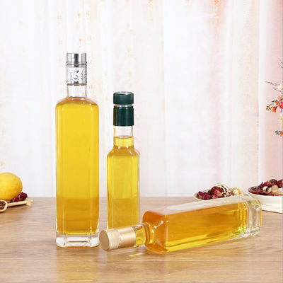 Transparent Glass Olive Oil Bottle With Cap Pourer Diswasher Safe Easy To Dispense supplier