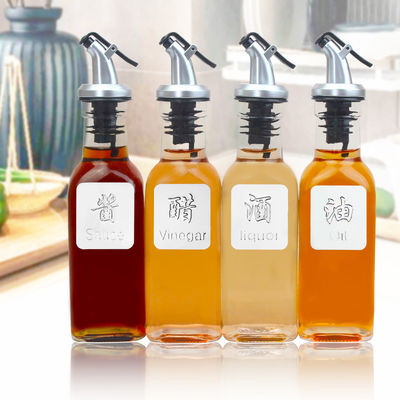Vinegar Sauce Empty Olive Oil Bottle , Square Olive Oil Bottle With Oil Dispenser supplier