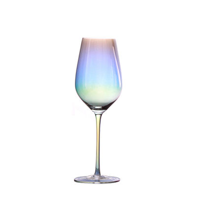 Electroplated Rainbow Wine Glass , Transparent Burgundy Wine Glass Decanter Set supplier