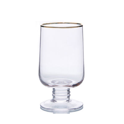 Gold Rim Silver Handmade Wine Glasses , Vintage Wedding Champagne Flutes supplier