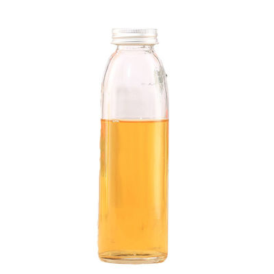 Empty Round Glass Juice Bottles , Portable Raindrop Flavored Water Bottle supplier