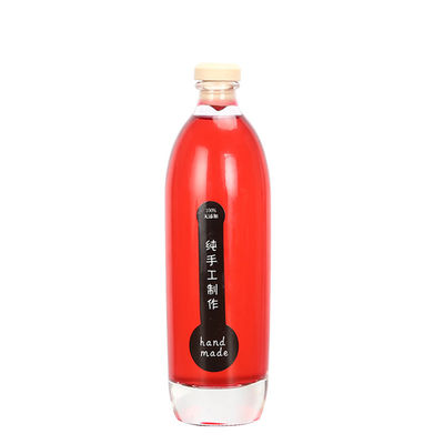 Stocked Clear Crystal Fruit Water Bottle , Cocktail / Wine Drinking Glass Bottle supplier