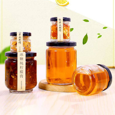Safe Transparent Glass Honey Jar Corrosion Resistant For Wedding Favors supplier