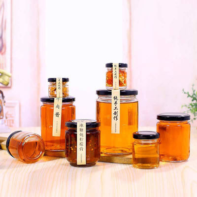 Safe Transparent Glass Honey Jar Corrosion Resistant For Wedding Favors supplier