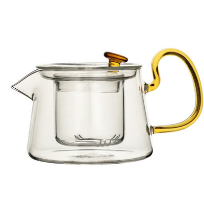 Elegant Clear Glass Teapot Blooming Style Hammered For Family Life / Office supplier