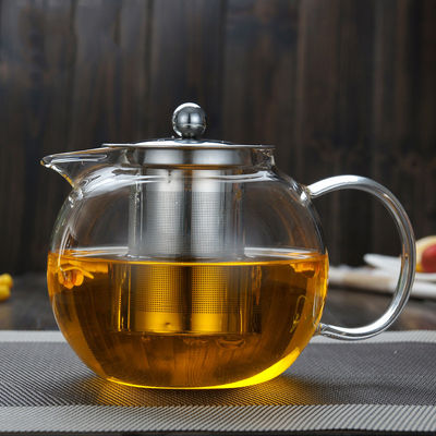 BPA Free 22oz Clear Glass Teapot With Removable Stainless Steel Infuser supplier