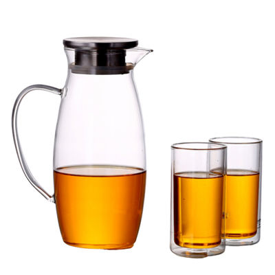 BPA Free Glass Water Pitcher For Juice / Beverage / Cold Water Hand Blown Craft supplier