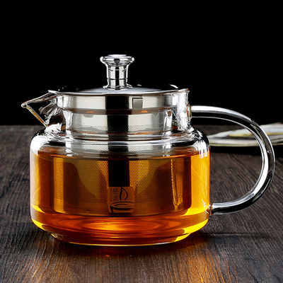 SS Removable Infuser Handcrafted Borosilicate Glass Teapot supplier