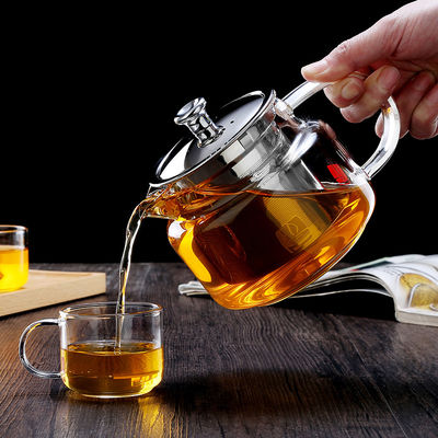 SS Removable Infuser Handcrafted Borosilicate Glass Teapot supplier