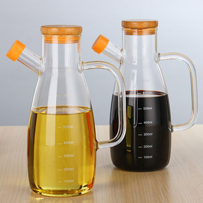 Clear 650ml Glass Olive Oil Bottle With Bamboo Lid supplier