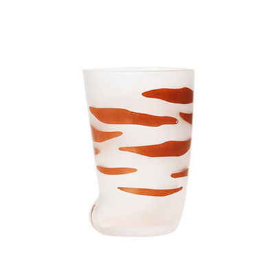 Thermal Transfer 300ml Cat Claw Hand Blown Frosted Glass Cup supplier