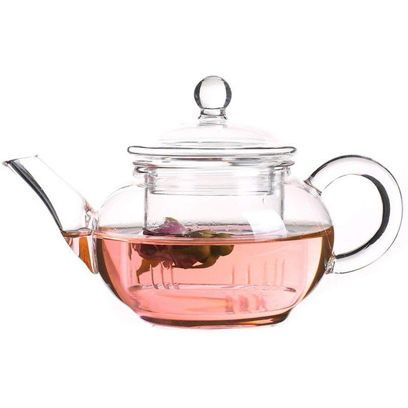 8.5oz 250ml Stove Top Teapot With Infuser , Clear Pyrex Tea Kettle With Glass Filter supplier
