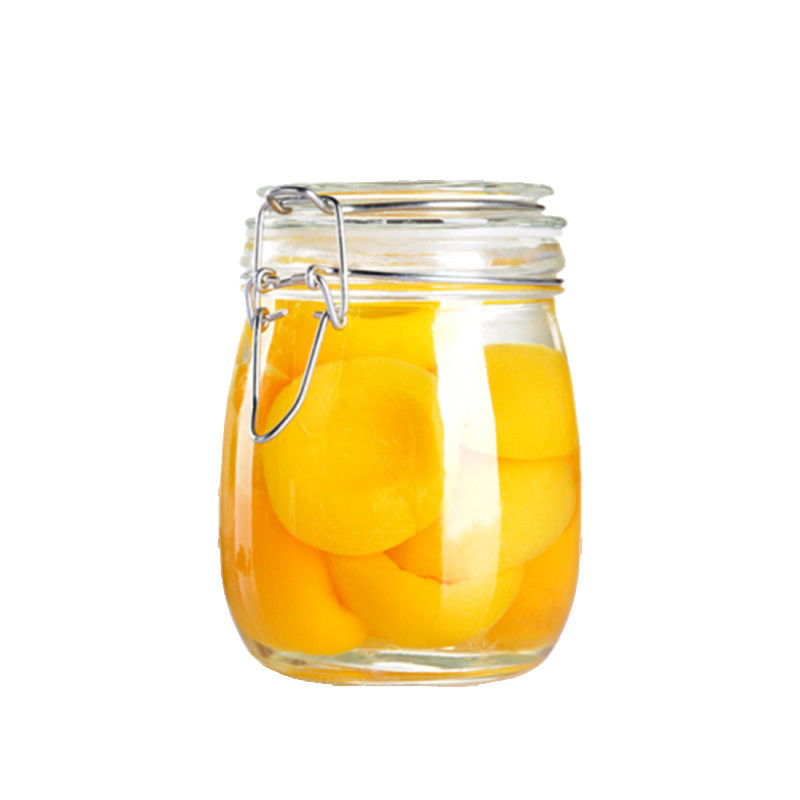 Food Grade Glass Jam Jar Airtight Metal Clip Top For Storage / Preserving Honey supplier