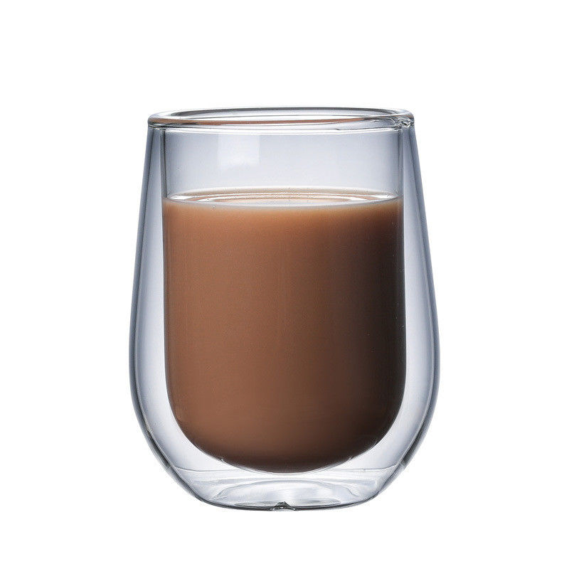 High Borosilicate Pyrex Glass Coffee Cup Customized Design Transparent Color supplier