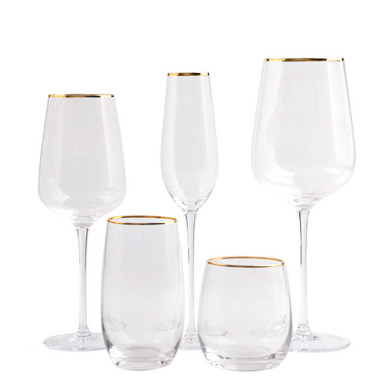 Machine Made Crystal Wine Glasses Custom Capacity For Home Party / Bar Eco Friendly supplier