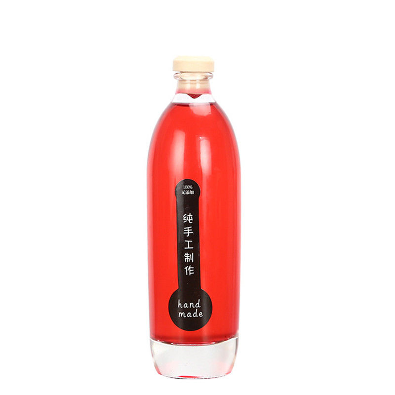 Stocked Clear Crystal Fruit Water Bottle , Cocktail / Wine Drinking Glass Bottle supplier