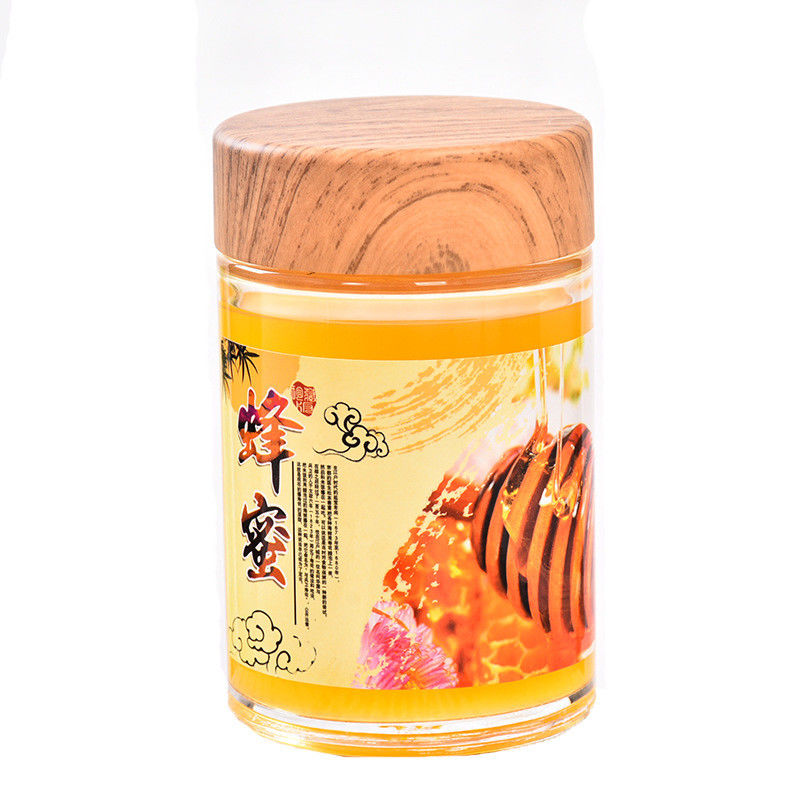Small Crystal Glass Honey Jar With Plastic Lid Eco Friendly SGS Approved supplier