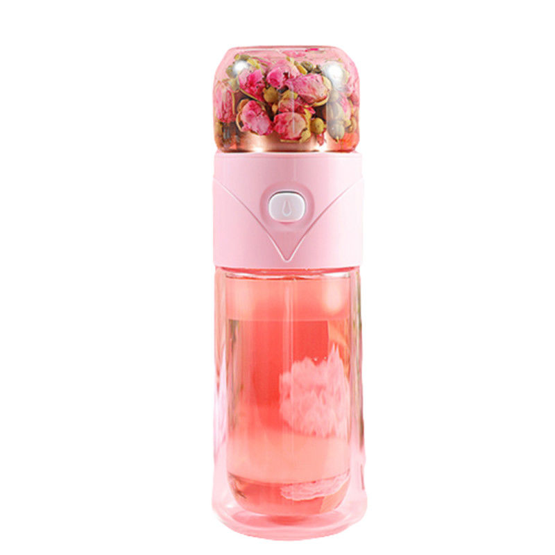 Double Layer 14oz Leak Proof Glass Water Bottle With Strainer supplier