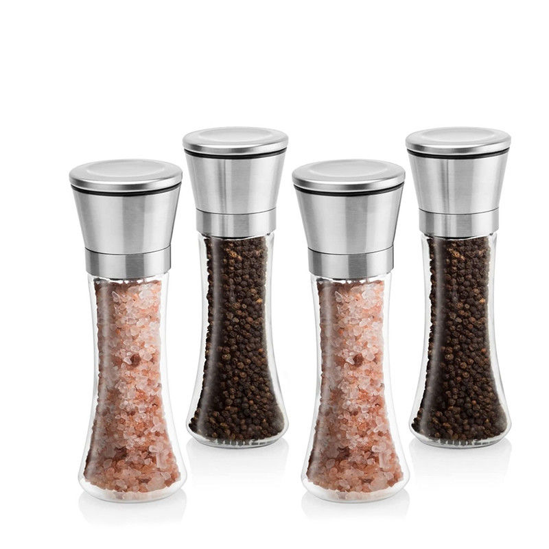 Adjustable Spice Biodegradable 160ml Glass Pepper Grinder supplier