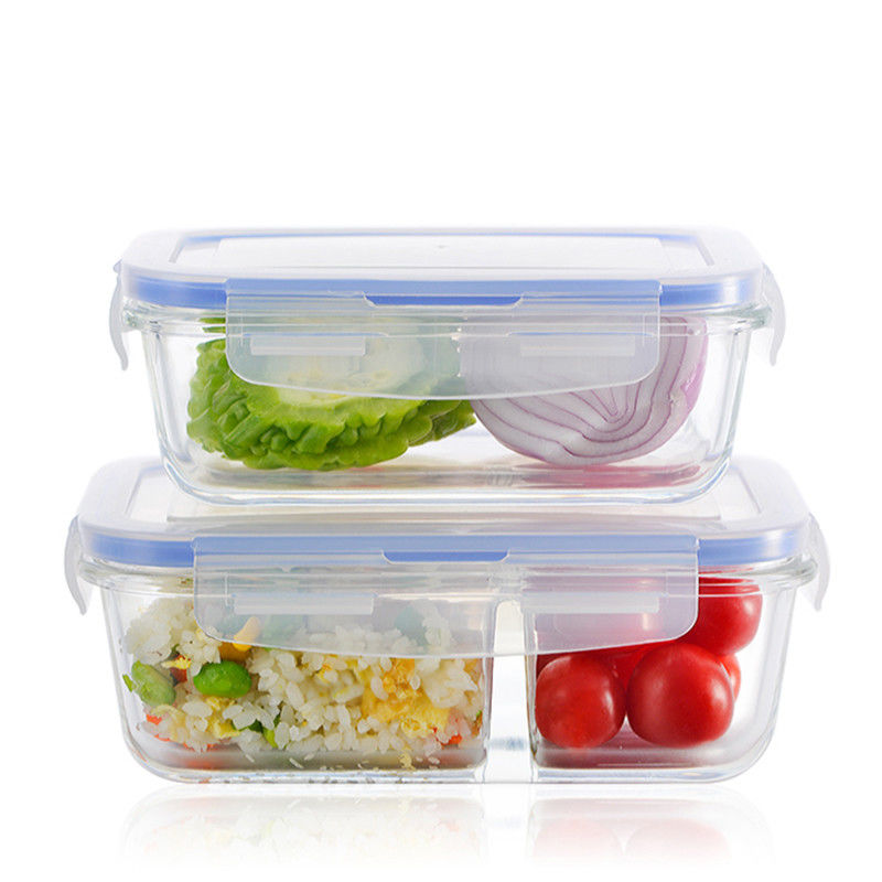 Leak Proof 1000ml 0.8mm Borosilicate Glass Food Container supplier